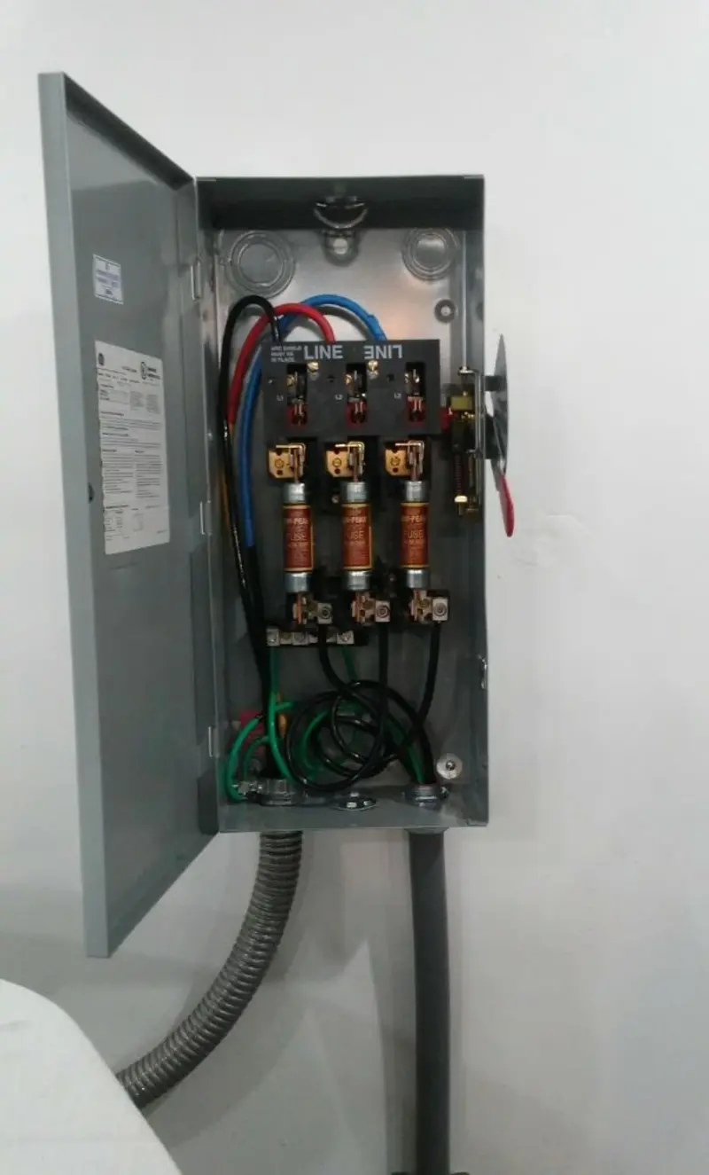Three-phase disconnect switch installed for Electrical Wiring & Rewiring in Wilton